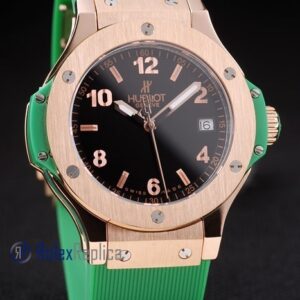 hublot replica big bang rose gold black dial green orologio copia