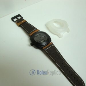 Panerai replica radiomir black seal pro-hunter pvd skeletron strip leather imitazione copia