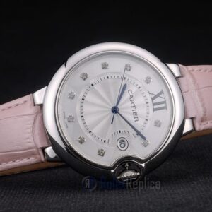 Cartier replica ballon bleu acciaio strip leather pink orologio imitazione perfetta
