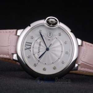 Cartier replica ballon bleu acciaio strip leather pink orologio imitazione perfetta