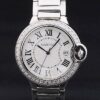 Cartier replica ballon bleu acciaio brillantini bezel white dial orologio imitazione perfetta