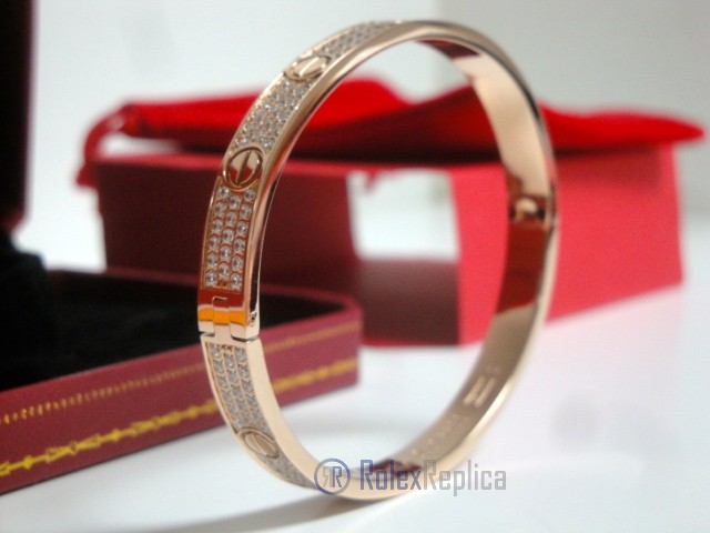 Cartier replica gioiello bracciale love rose gold pavè diamond