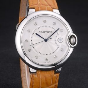 Cartier replica ballon bleu acciaio brillantini strip leather orologio imitazione perfetta