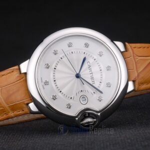 Cartier replica ballon bleu acciaio brillantini strip leather orologio imitazione perfetta
