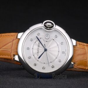 Cartier replica ballon bleu acciaio brillantini strip leather orologio imitazione perfetta