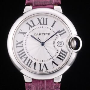 Cartier replica ballon bleu acciaio strip leather violet orologio imitazione perfetta