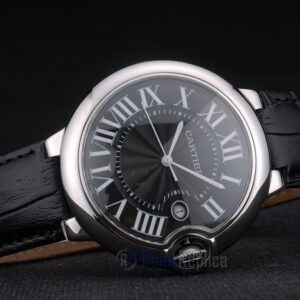 Cartier replica ballon bleu acciaio black strip leather orologio imitazione perfetta
