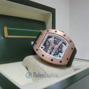 richard mille replica skull nano ceramic skeletron rose gold white dial strip rubber-b