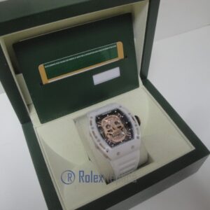 richard mille replica skull nano ceramic skeletron limited edition white strip rubber-b