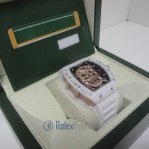 richard mille replica skull nano ceramic skeletron limited edition white strip rubber-b