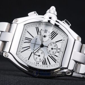 Cartier replica roadster white dial acciaio orologio imitazione perfetta
