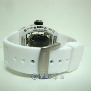 richard mille replica skull nano ceramic RM052 skeletron white edition strip rubber-b