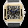 Cartier replica santos skeletron acciaio oro strip leather orologio imitazione perfetta