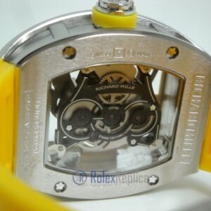 richard mille replica RM038 bubba watson skeletron yellow limited edition strip rubber-b
