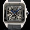 Cartier replica santos skeletron ceramichon strip leather orologio imitazione perfetta