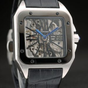 Cartier replica santos skeletron ceramichon strip leather orologio imitazione perfetta