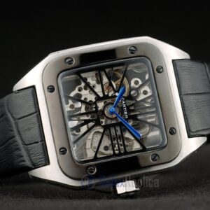 Cartier replica santos skeletron ceramichon strip leather orologio imitazione perfetta