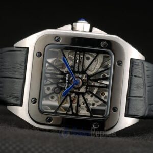 Cartier replica santos skeletron ceramichon strip leather orologio imitazione perfetta