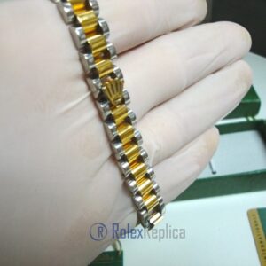 Rolex replica gioielli bracciale jubilèè strip oro giallo acciaio bi-colour