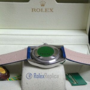 rolex replica daydate white gold blue strip leather orologio replica copia imitazione