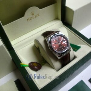 rolex replica daydate white gold charry strip leather orologio replica copia imitazione