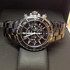 Chanel replica J12 Chronograph H1009 Twin Row Diamond Bezel Black Ceramic