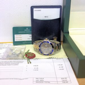 Rolex replica Submariner Date 16613 Bi-Colour Serti blue dial
