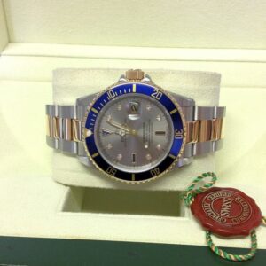 Rolex replica Submariner Date 16613 Bi-Colour Serti blue dial