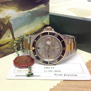 Rolex replica Submariner Date 16613 Bi-Colour Serti black dial