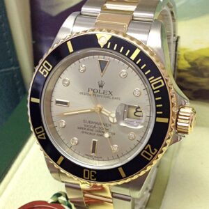 Rolex replica Submariner Date 16613 Bi-Colour Serti black dial